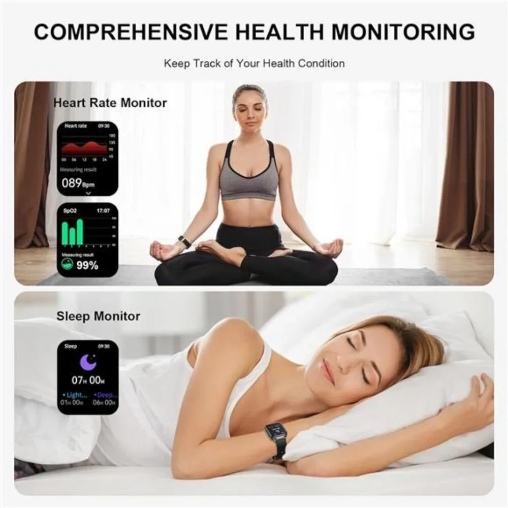 2-in-1 Smart Watch with Wireless Earbuds – Fitness Tracker, Heart Rate Monitor &